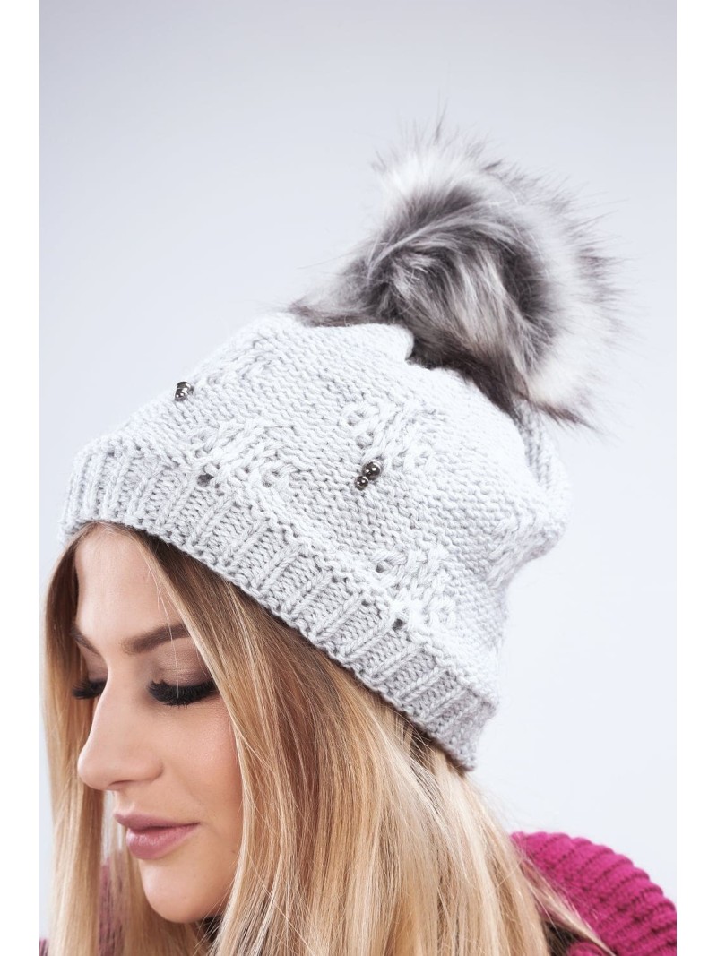 Light gray winter hat C8 - Online store - Boutique